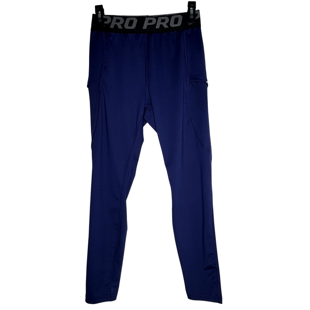 SHEIN Mens‎ Pro Compression Leggings Navy Blue Athletic Training Tights Size L